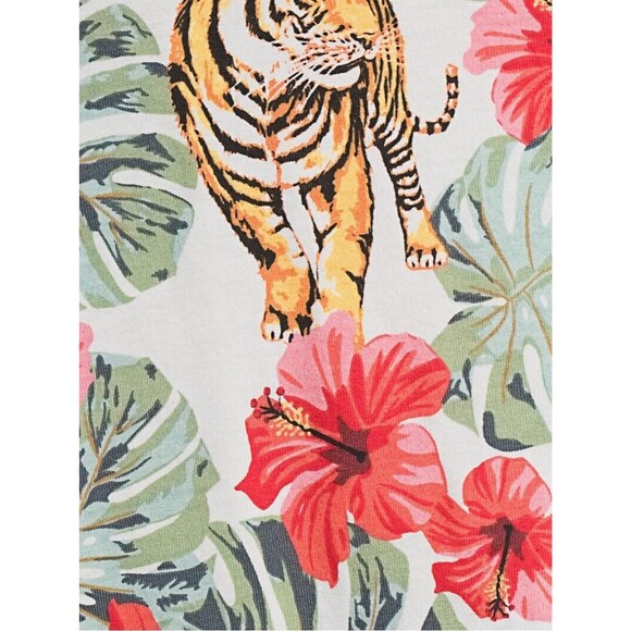 No Boundaries Mens Tee Shirt Floral Aloha Hawaiian Tigers Hibiscus Ti Leaf XL - Picture 9 of 16